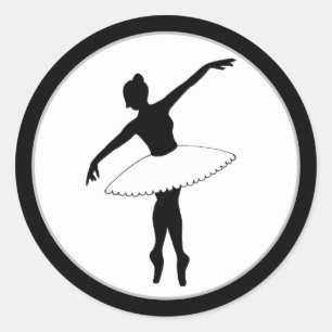 Ballerina Neon Ballet Dancer Silhouette Black Runt Klistermärke