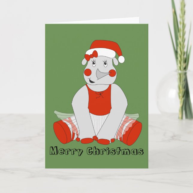 Ballerina Noshörning - Julspecial Helgkort (Framsida)