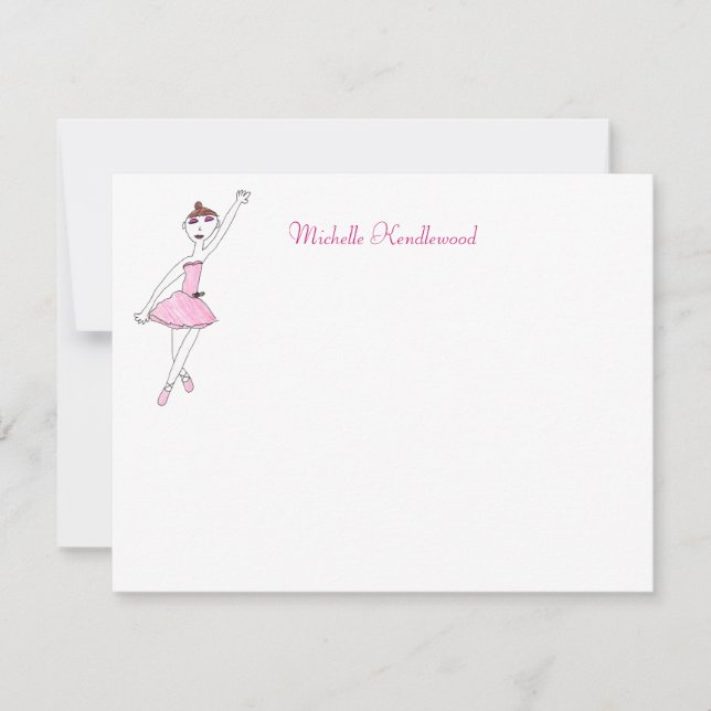 Ballerina Note Card Inbjudningar (Framsida)