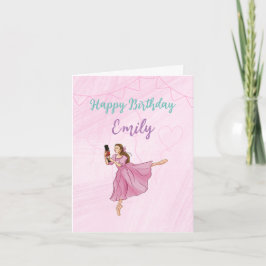 Ballerina Nutcracker - Anpassat namn - födelsedag Kort