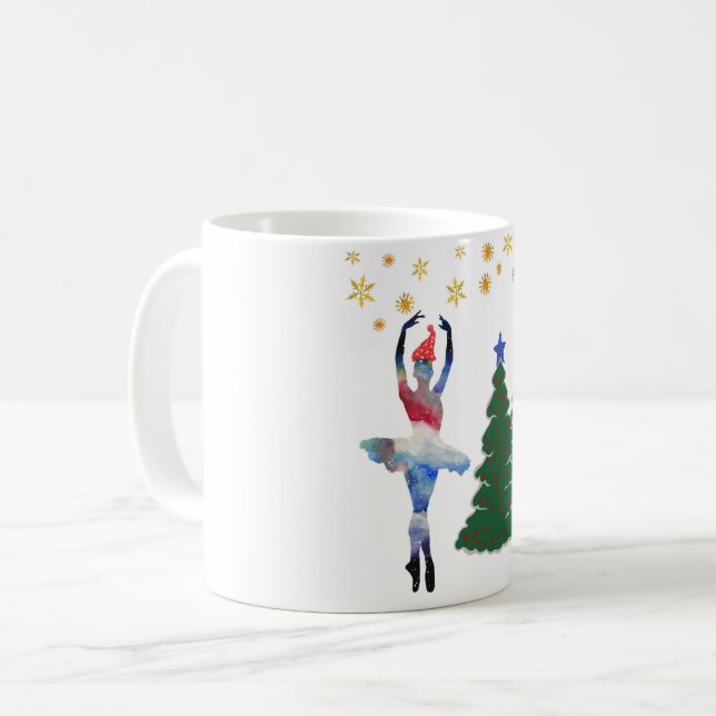 Ballerina nyår Vit 325 ml Klassiskt Vit Mugg (Framsida vänster)