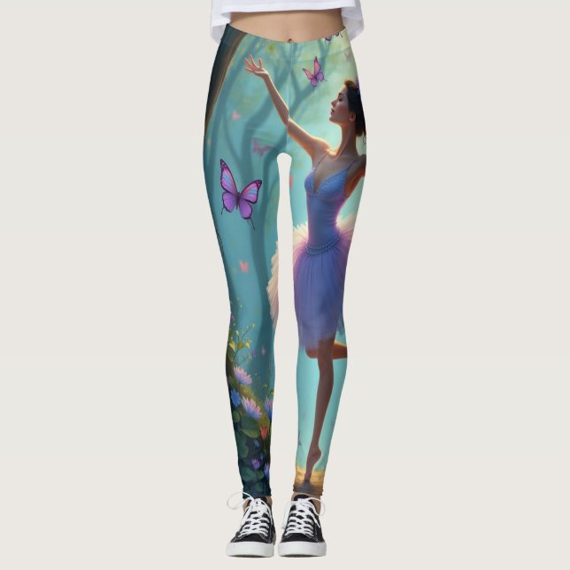 Ballerina och butterflies Leggings (Framsida)
