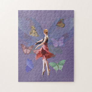 Ballerina och fjärilar pussel