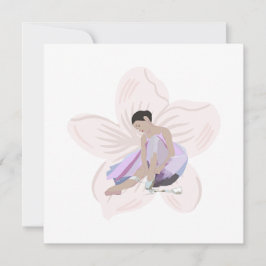 Ballerina och Flower Kort