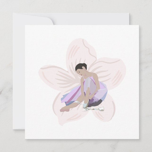 Ballerina och Flower Kort (Framsida)
