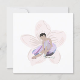 Ballerina och Flower Kort