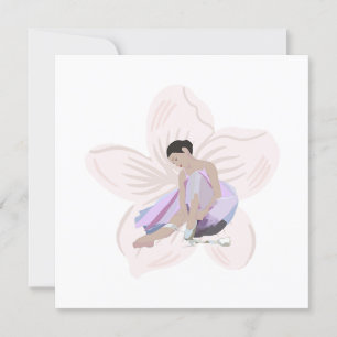 Ballerina och Flower Kort