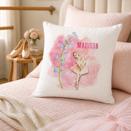 Ballerina och Liljekonvaljblomma på rosa Kudde