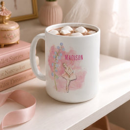 Ballerina och Liljekonvaljblommor på rosa Kaffemugg