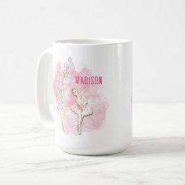 Ballerina och Lily i Valley-Blommigten om Rosa Kaffemugg