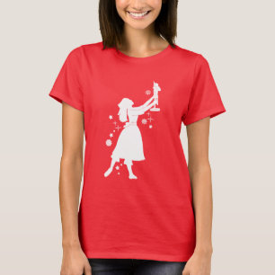 Ballerina och nötknäppare på jul t shirt