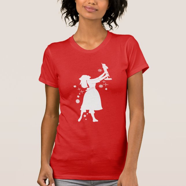 Ballerina och nötknäppare på jul t shirt (Framsida)