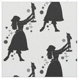 Ballerina och nötknäppare på jul tyg