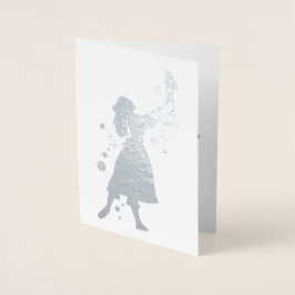 Ballerina och Nutcracker Dancing i Snö Folierat Kort