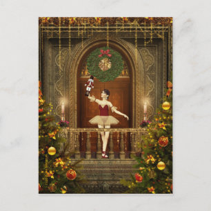 Ballerina och Nutcracker Digital Art-vykort Helg Vykort