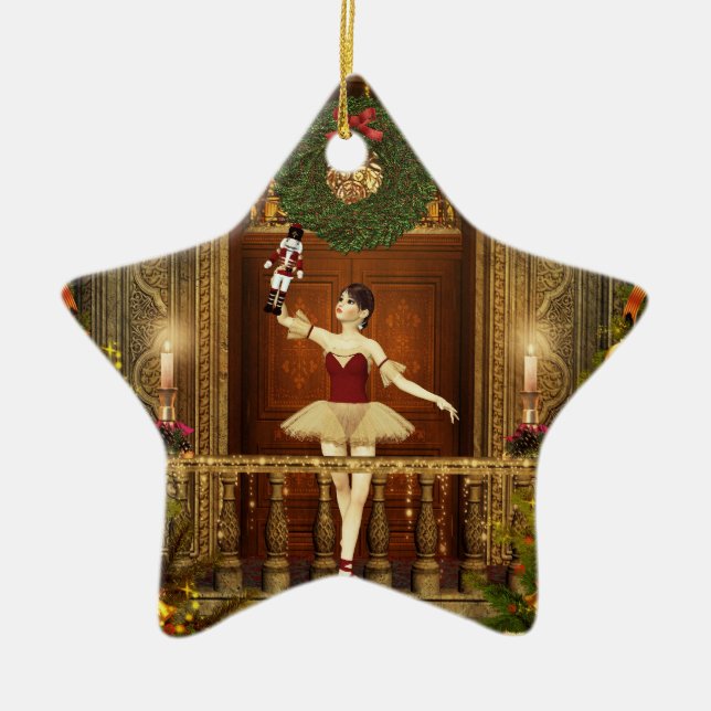 Ballerina och Nutcracker, julstjärna Ornament (Framsidan)