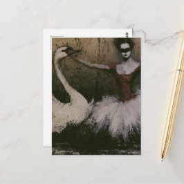 Ballerina och svan vykort