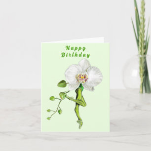 Ballerina Orchid Ballet Dancer Grattis på födelsed Kort