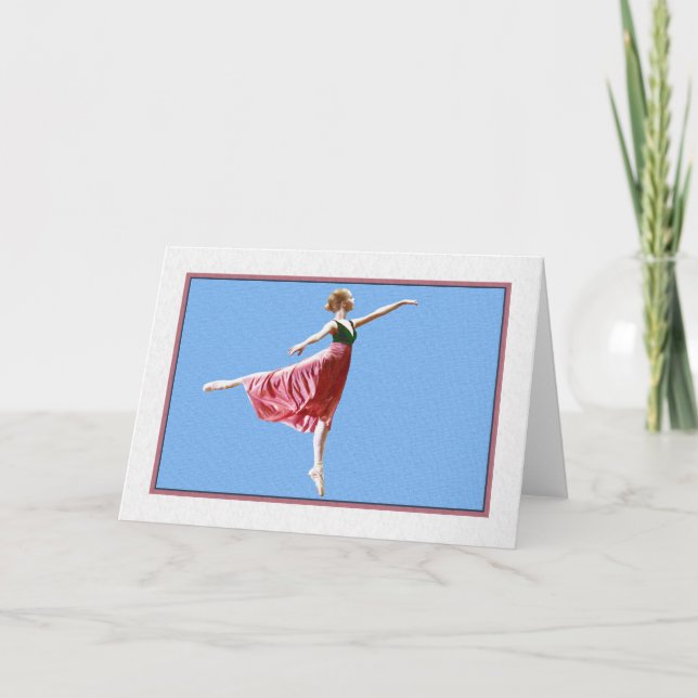 Ballerina på Blank Blank Note eller gratulationsko Kort (Framsida)