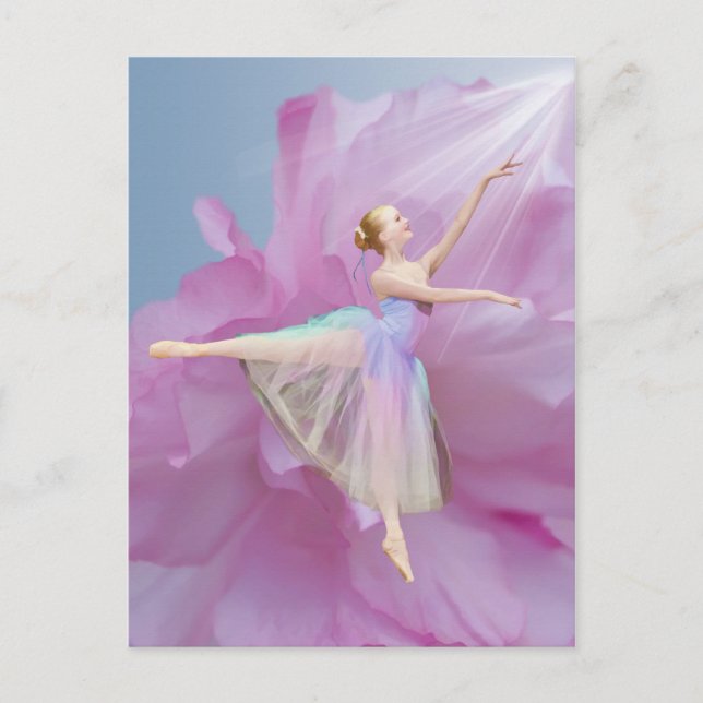 Ballerina på Rosa och blåvykort Vykort (Framsida)