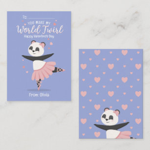 Ballerina Panda Kids Alla hjärtans dagskort Anteckningskort
