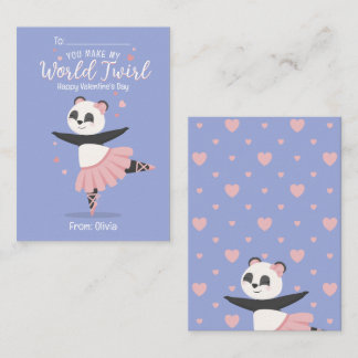 Ballerina Panda Kids Alla hjärtans dagskort Anteckningskort