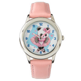 Ballerina Panda Rosa Heart Kids Armbandsur