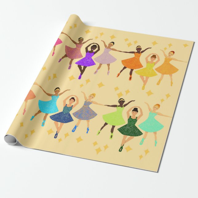 Ballerina papper förpackning presentpapper (Utrullad)