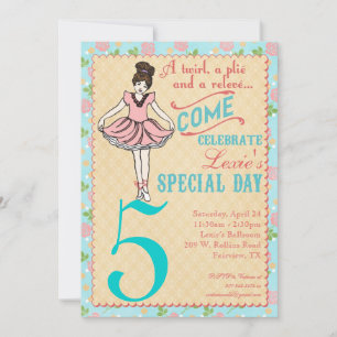 Ballerina Party-inbjudan Inbjudningar