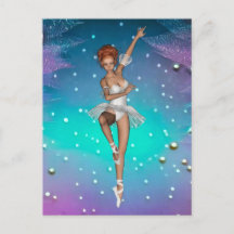 Ballerina Pearls Teal & Lila Bakgrund