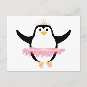 Ballerina Penguin Vykort
