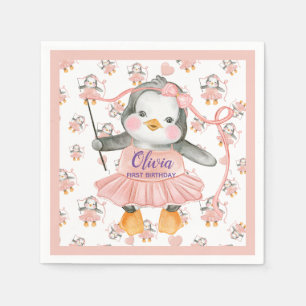Ballerina Penguins Rosa Pappersservett