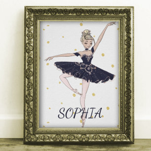 Ballerina Personal Guld Spots Poster