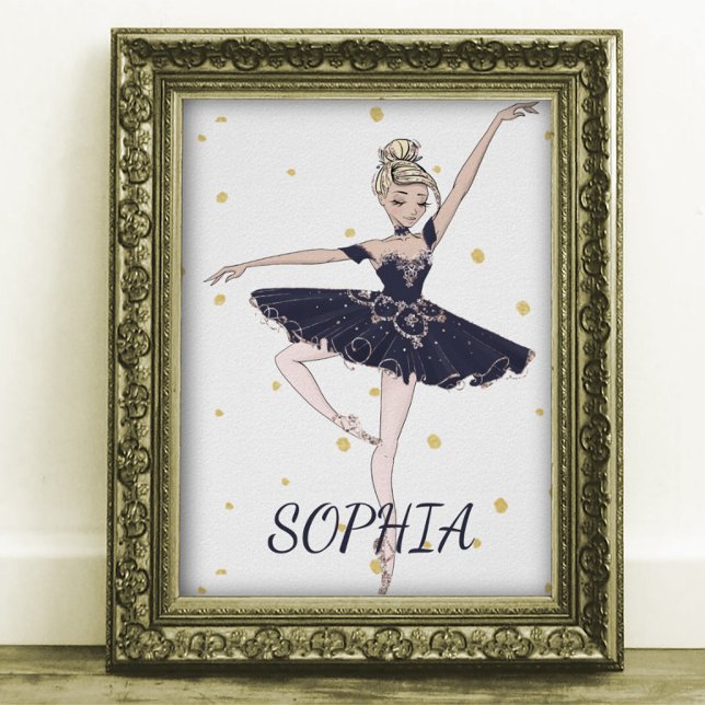 Ballerina Personal Guld Spots Poster (Skapare uppladdad)