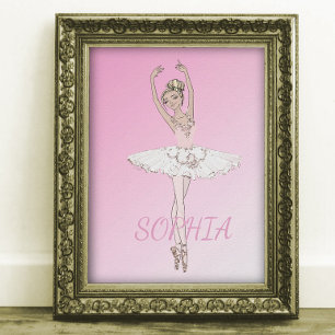 Ballerina Personal Rosa Girls Poster