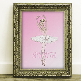 Ballerina Personal Rosa Girls Poster