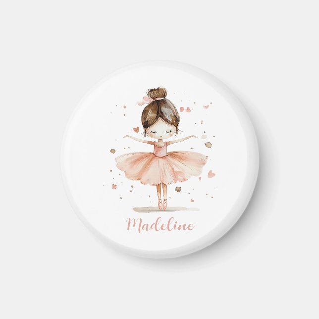 Ballerina Personalized Name Girly Magnet (Framsidan)