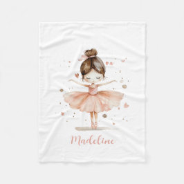 Ballerina Personlig Namn Girly Fleecefilt