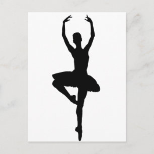 BALLERINA PIROUETTE (balletdans silhuette) ~~ Vykort