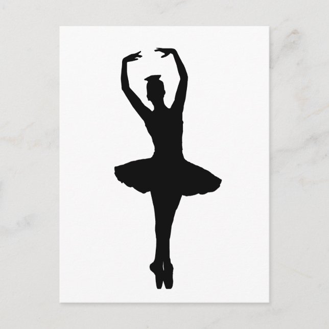 BALLERINA PIROUETTE EN POINTE (Ballet Dancer Silho Vykort (Framsida)
