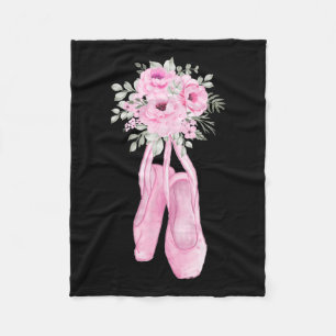 Ballerina Pointe Shoes Flowers Ballet Dancer Sprin Fleecefilt