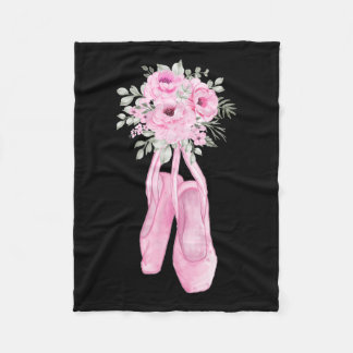 Ballerina Pointe Shoes Flowers Ballet Dancer Sprin Fleecefilt