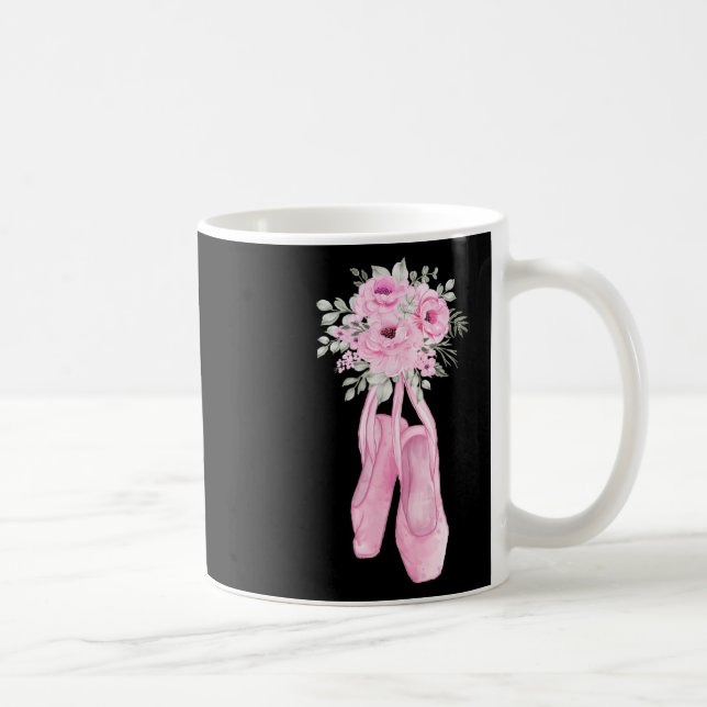 Ballerina Pointe Shoes Flowers Ballet Dancer Sprin Kaffemugg (Höger)