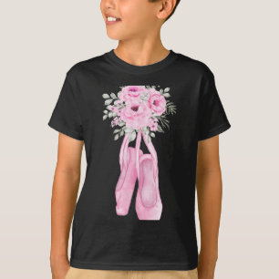 Ballerina Pointe Shoes Flowers Ballet Dancer Sprin T Shirt