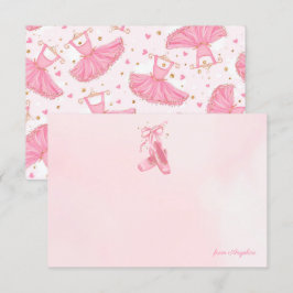 Ballerina Pointe Shoes Tutu Personlig Note Card Inbjudningar