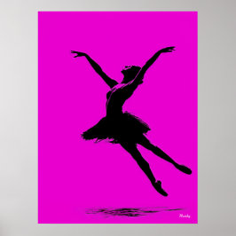Ballerina Poster - Black Silhouette på Rosan