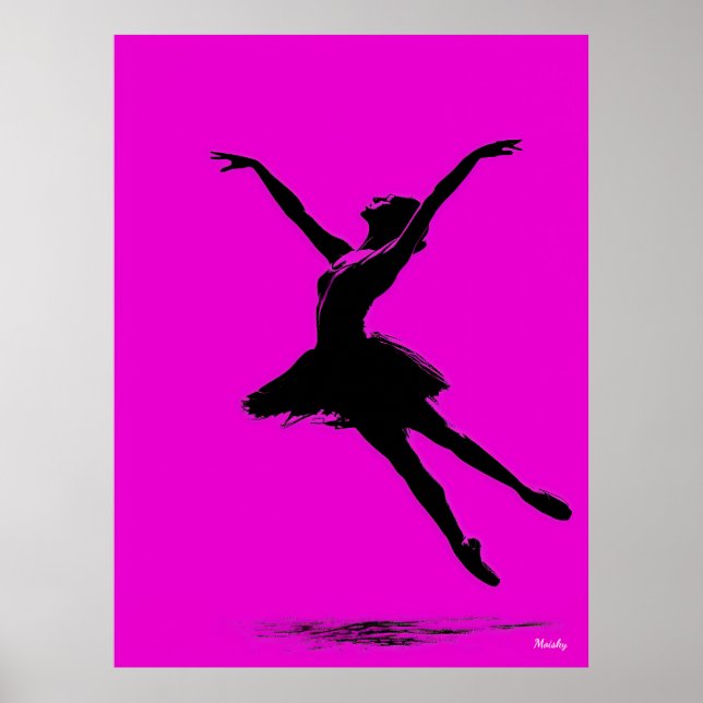 Ballerina Poster - Black Silhouette på Rosan (Framsidan)