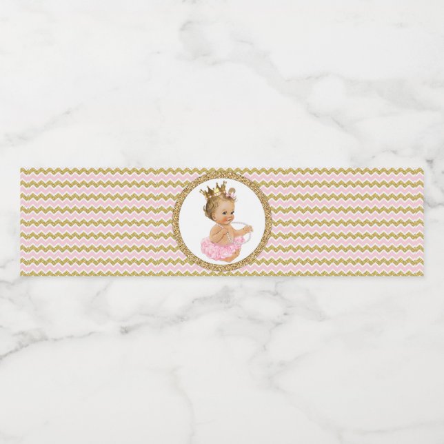 Ballerina Princess Baby Shower Vattenflaska Labels Vattenflaskor Etikett (Singel etikett)