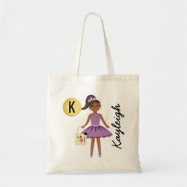 Ballerina Princess Halloween Treats Monogram Namn Tygkasse