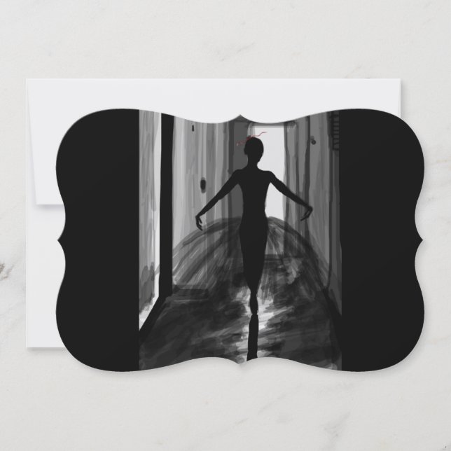 Ballerina projektionsyta 5 tum x 7 tum, vita stand (Framsida)